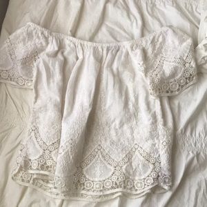 American Eagle Outfitters White Lace Blouse